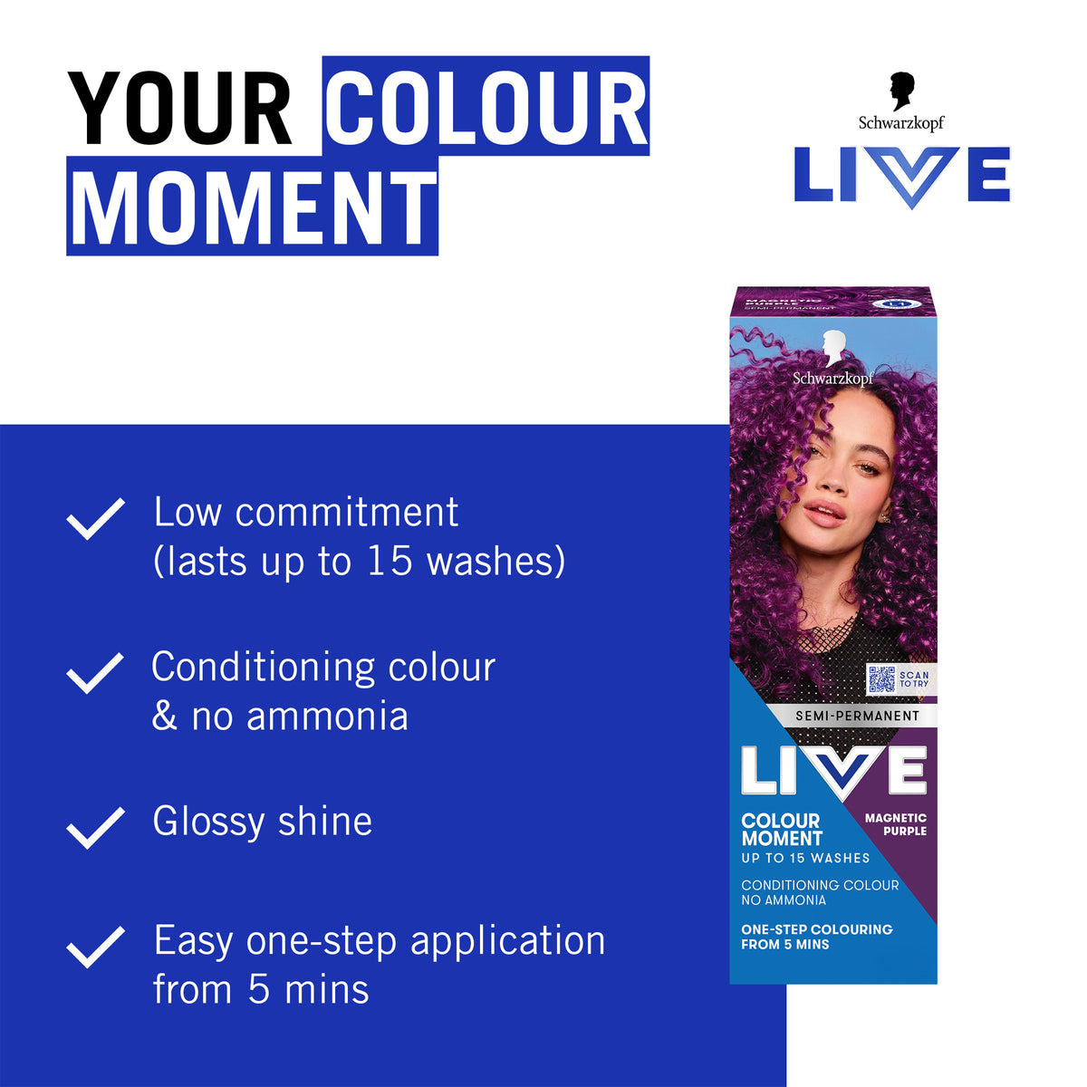 LIVE Colour U/B Mag Purple 75ml