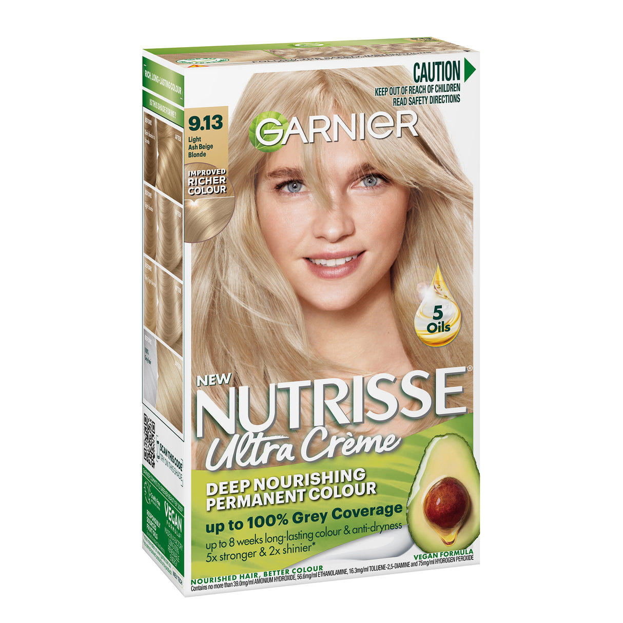 Garnier Nutrisse Permanent Hair Colour - 9.13 Natural Light Ash Blonde