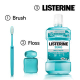 Listerine Zero Alcohol Antibacterial Mouthwash Less Intense Taste 1L