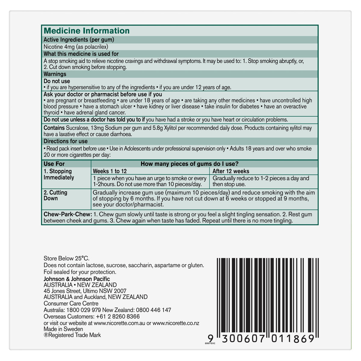 NICORETTE Gum Fresh Fruit 4mg 150s