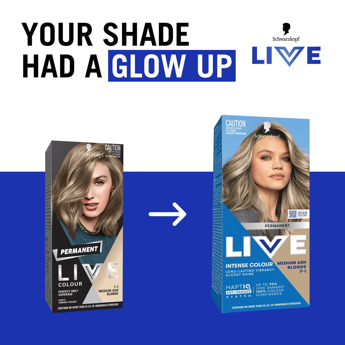 Schwarzkopf Live Colour Permanent 7-1 Med Ash Blnde