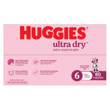 Huggies Ultra Dry Nappies Girls Size 6 (16+kg) 60 Pack