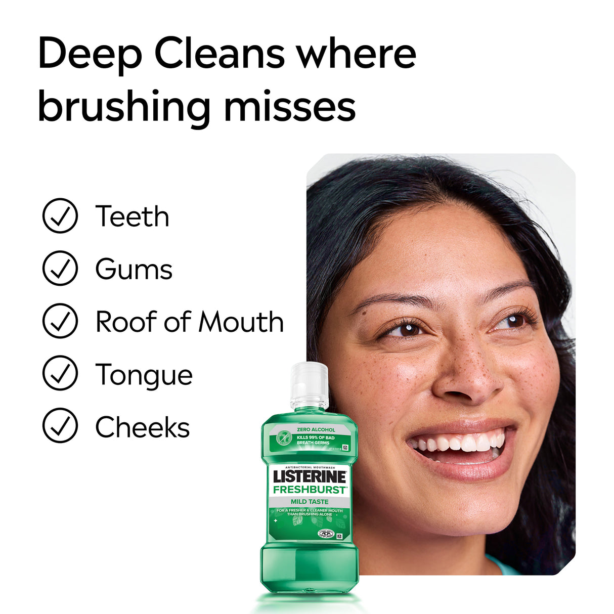 Listerine Mouthwash Freshburst Zero Alcohol 500ml