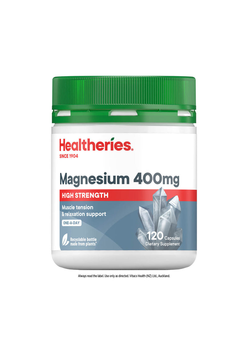 Healtheries Magnesium 400mg High Strength 1-a-day 120 Capsules