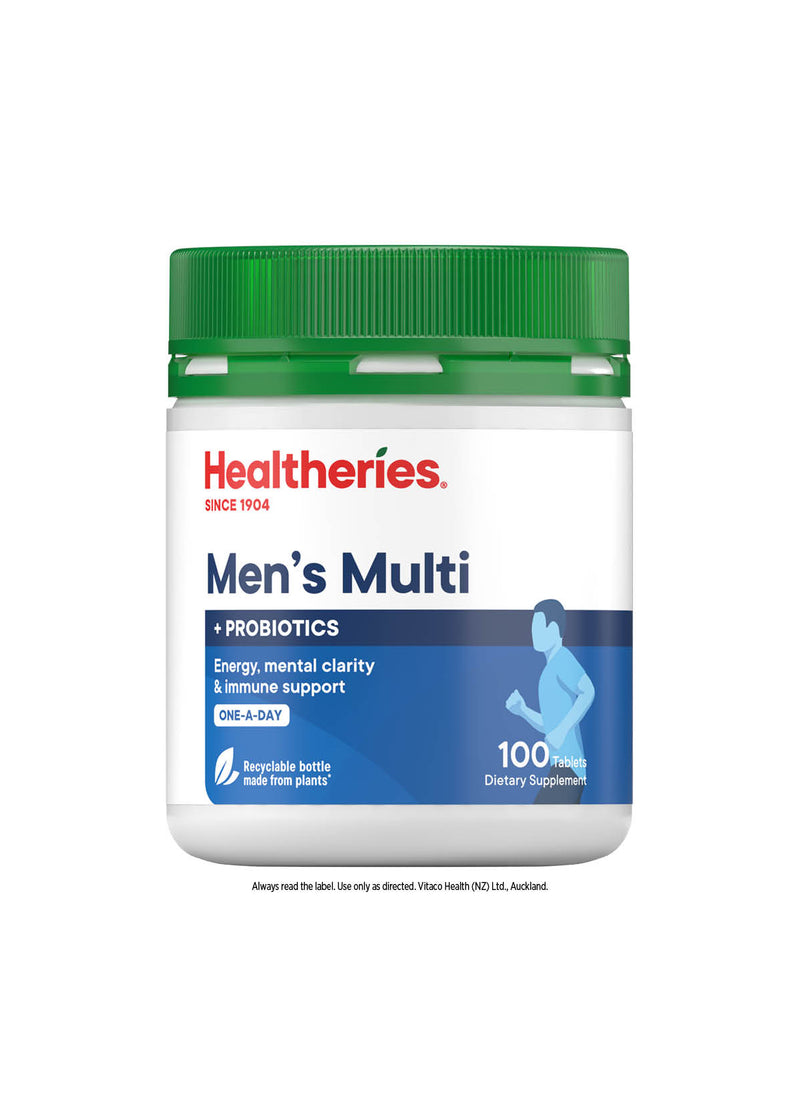 Healtheries Men's Multi with Probiotics One-A-Day 100 Tablets