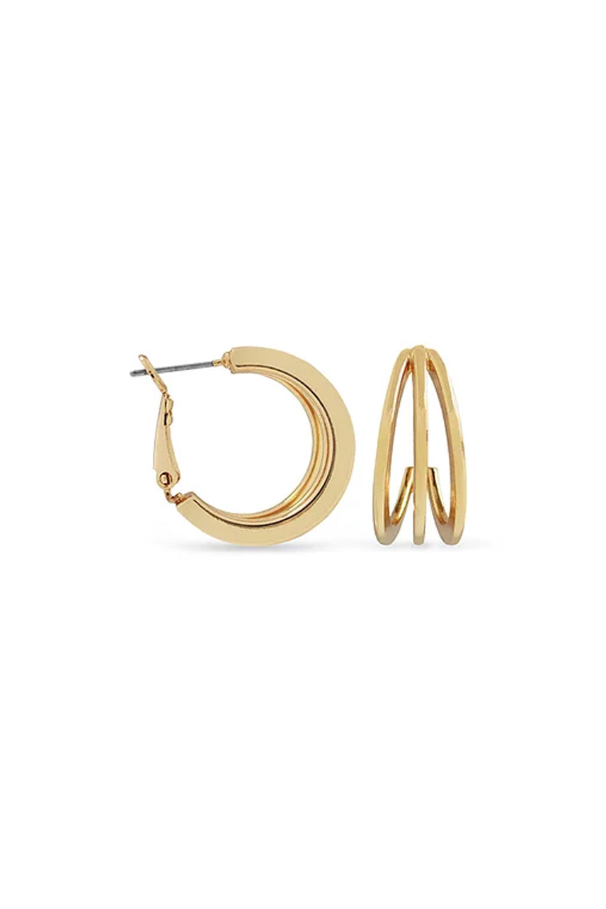 EarSense 3 Bar Hoop Gold