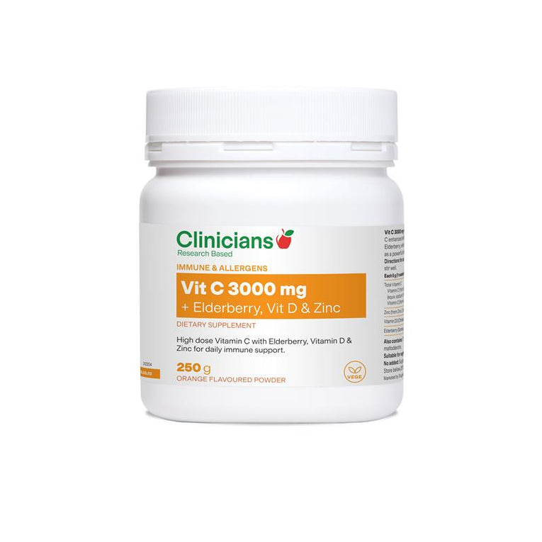 Clinicians Vitamin C 3000mg Elderberry Vitamin D Zinc