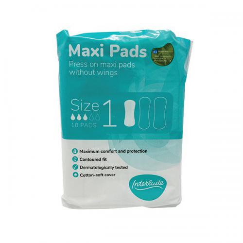 Interlude Maxi Pads Size 1 10Pack