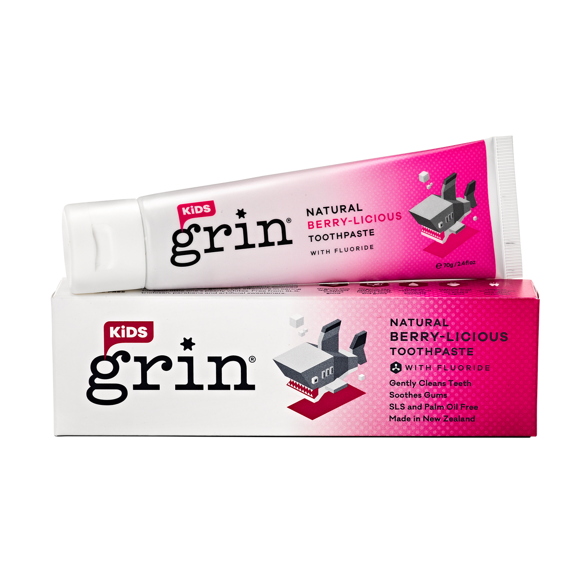 Grin Kids Natural Berry-llicious Toothpaste with Fluoride 70g
