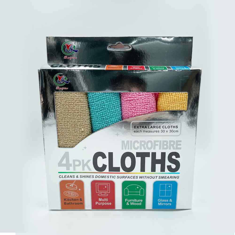 HB&Co Microfibre Cloths 4 Pack
