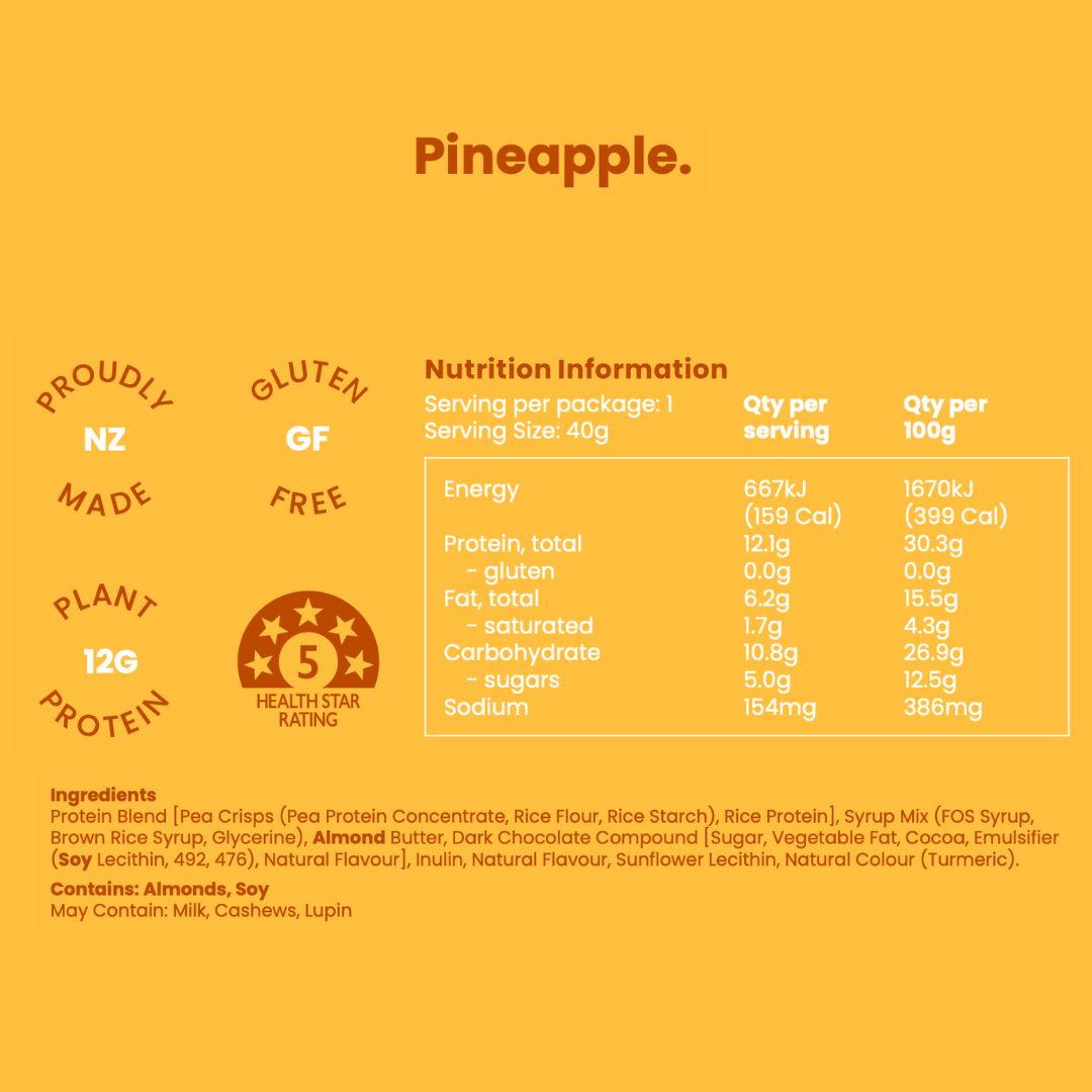Nothing Naughty Plant Protein Bar 40 g - Pineapple
