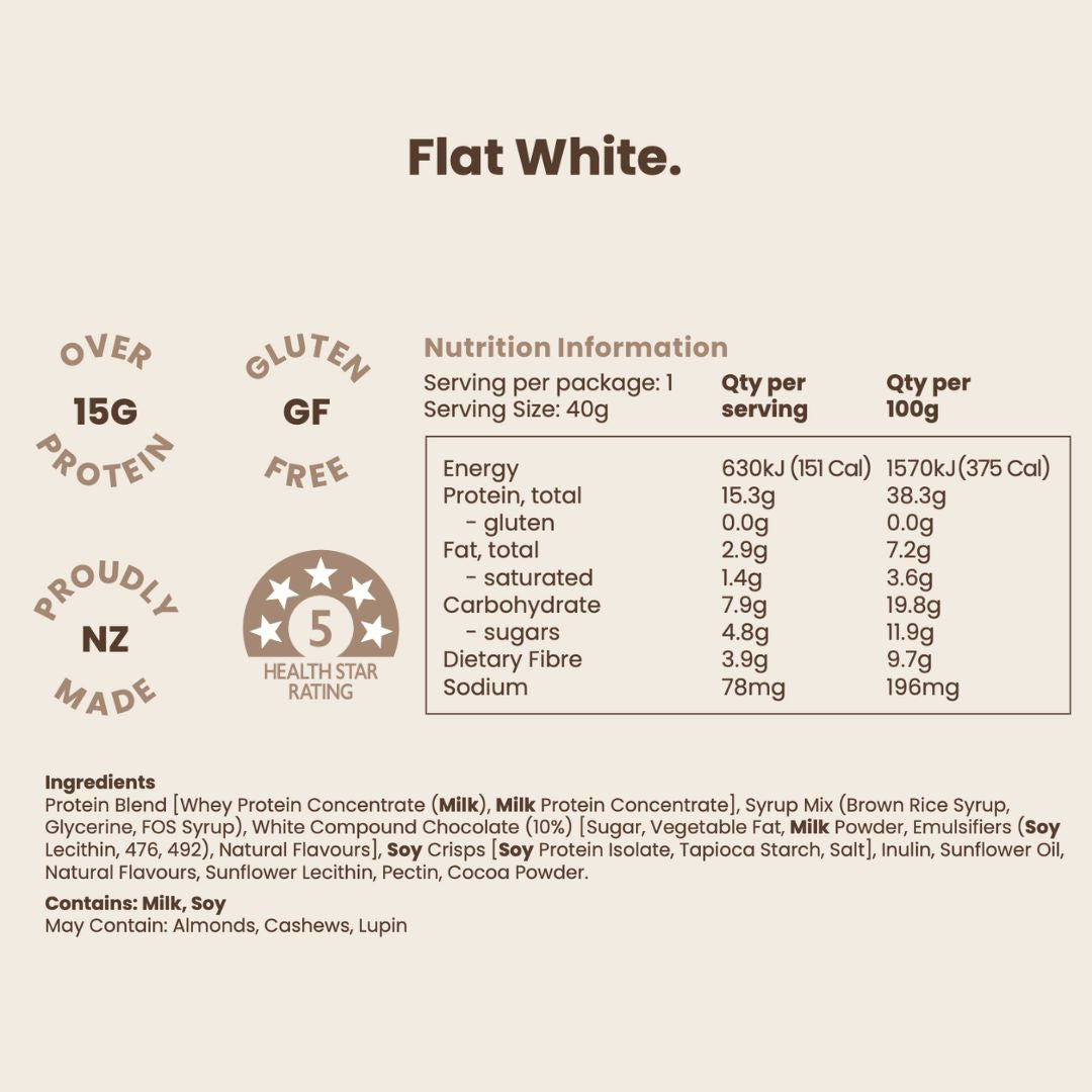 Nothing Naughty Protein Bar Flat White 40 g