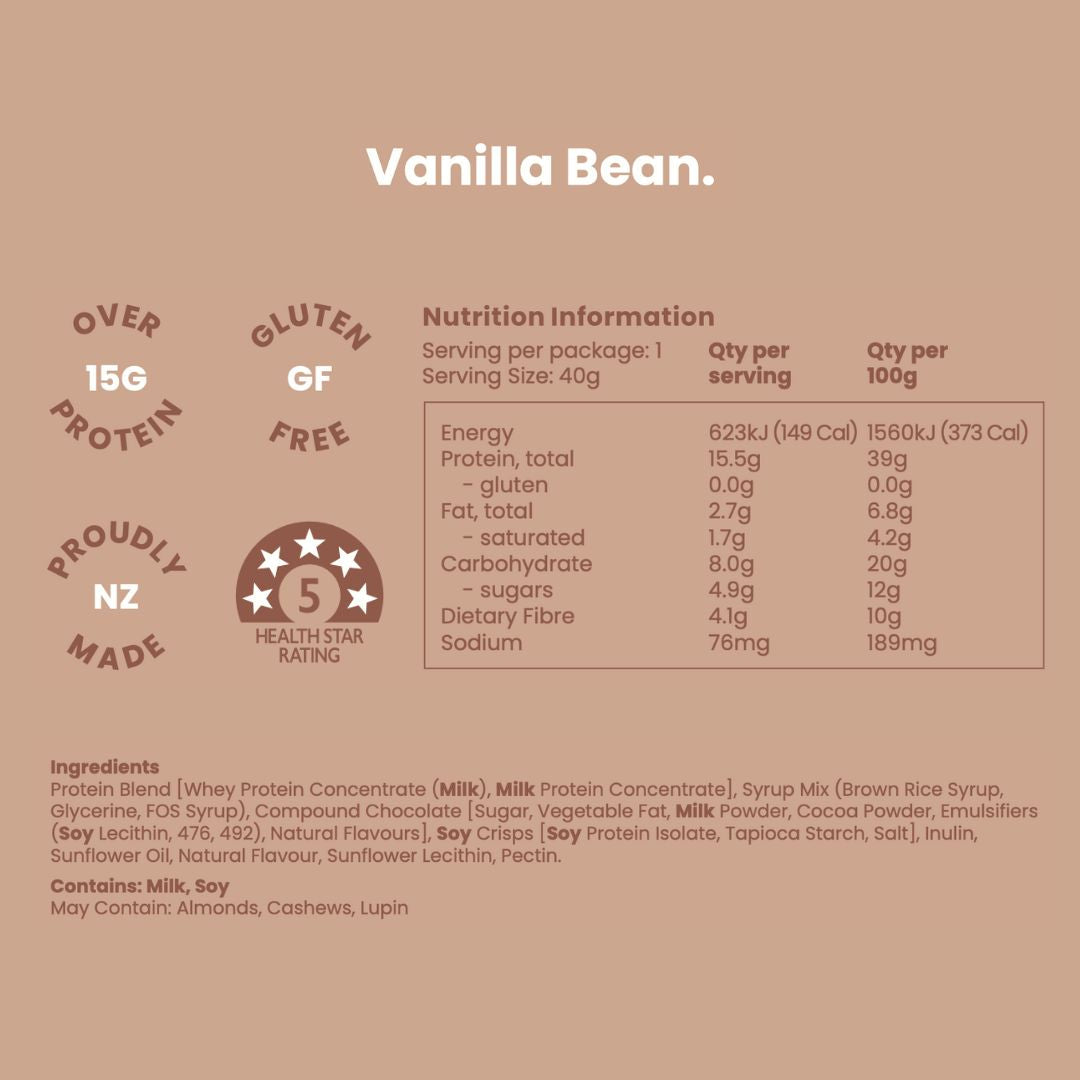 Nothing Naughty Protein Bar 40 g Vanilla Bean