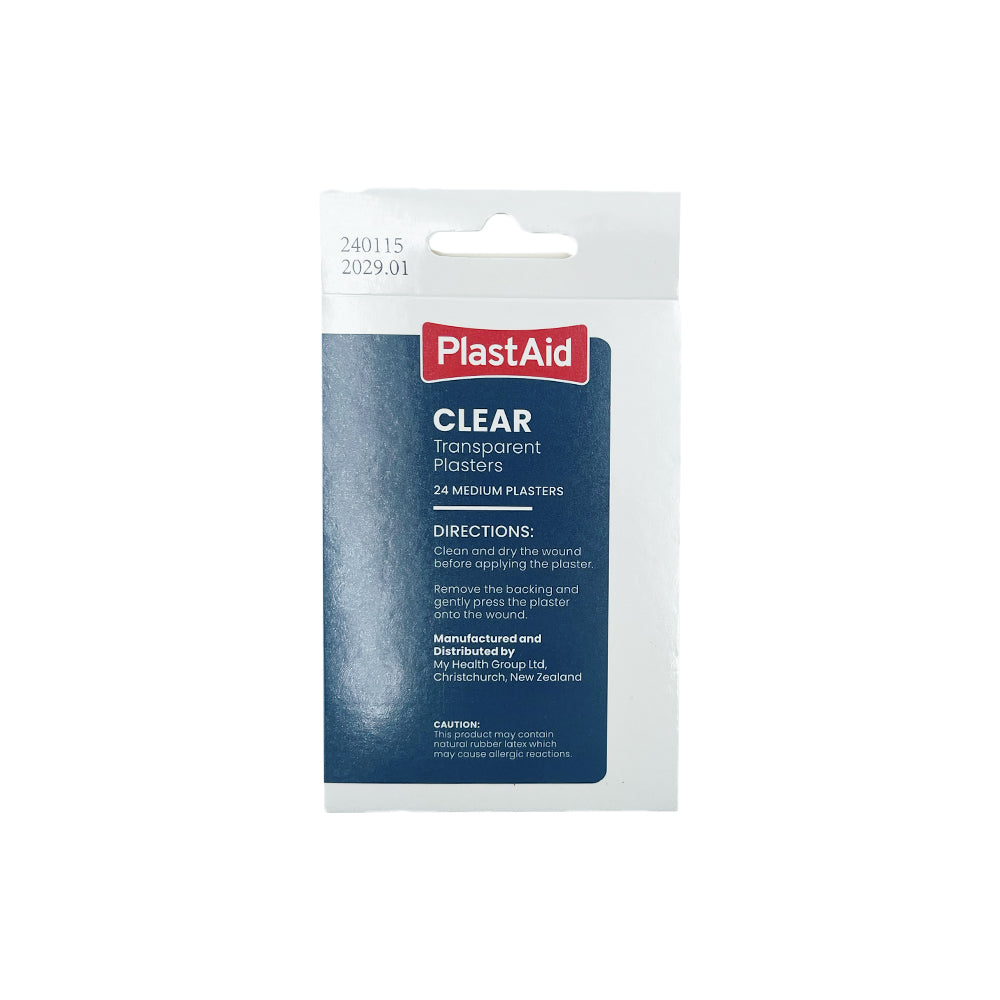 PlastAid Clear 24 Medium Plasters