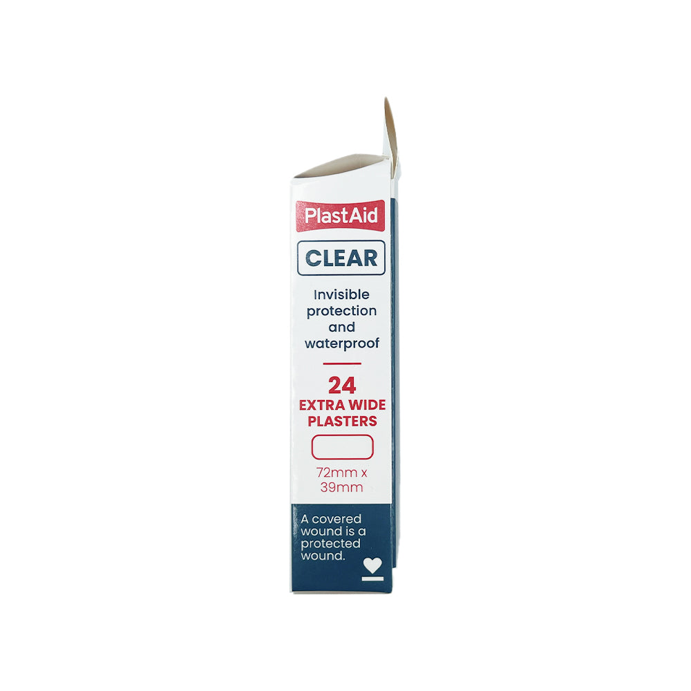 PlastAid Clear 24 Extra Wide Plasters