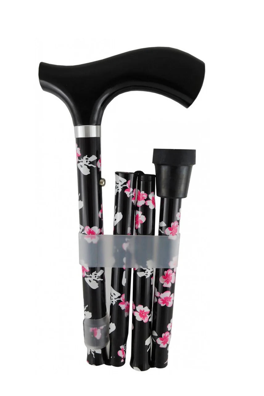 Surgical Basics Walking Stick Folding Blossom Pink