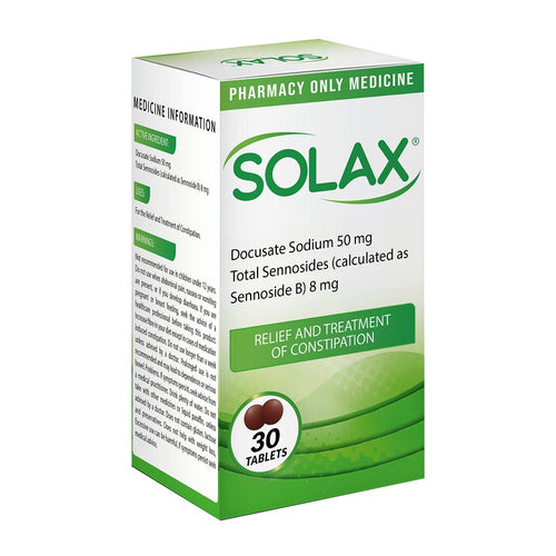 SOLAX Constipation 50mg+8mg Tablets 30s