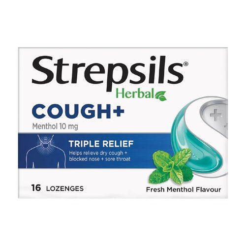Strepsils Herbal Cough Lozenges Fresh Menthol 16s → Strepsils Herbal Cough Lozenges Fresh Menthol 16 Lozenges