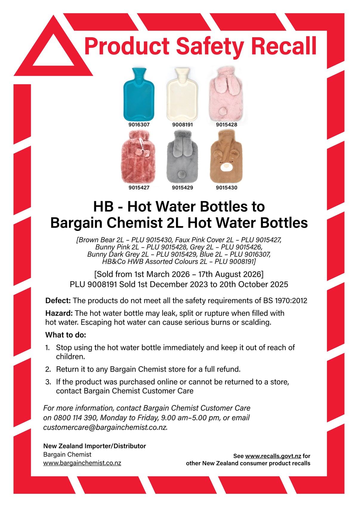 Recall notice for Product Recall Notice, , batch 9015430, recalled 11 September 2026