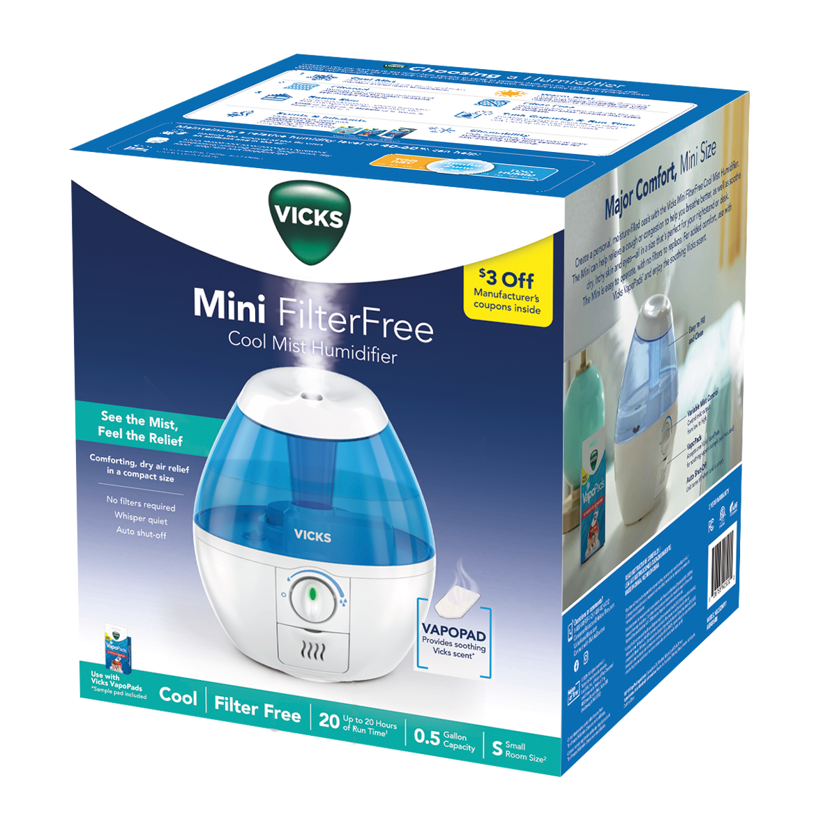 VICKS Mini Filter Free Cool Mist Humidifier