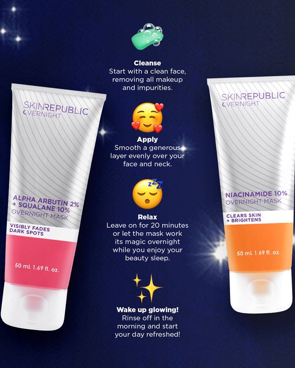 Skin Republic Alpha Arbutin 2% + Squalane 10% Overnight Mask 50ml