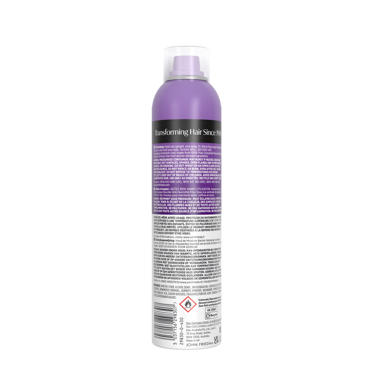 John Frieda Frizz Ease Moisture Barrier Hairspray 250ml