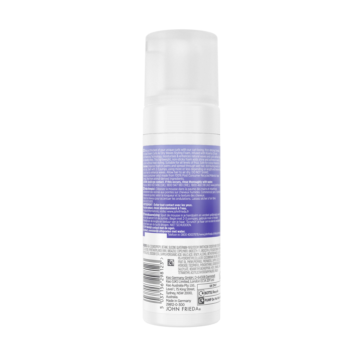 John Frieda Frizz Ease Dream Curls Air Dry Waves Foam 150ml