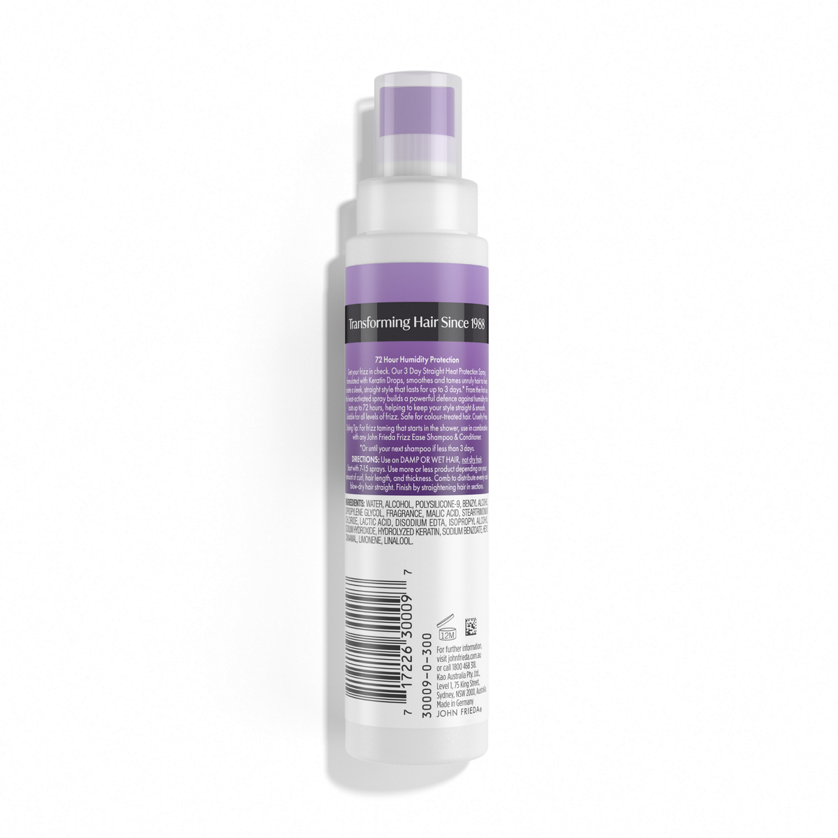 John Frieda Frizz Ease 3 Day Straight Heat Protect Spray 100ml