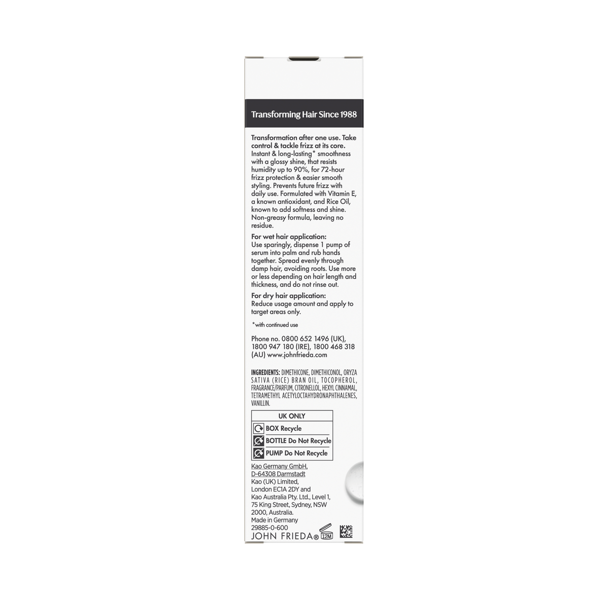 John Frieda Frizz Ease The Controller Extra Strength Serum 50ml