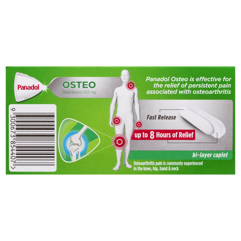 Panadol Osteo Osteoarthritis Paracetamol Pain Relief 96 Caplets NZ - Bargain Chemist