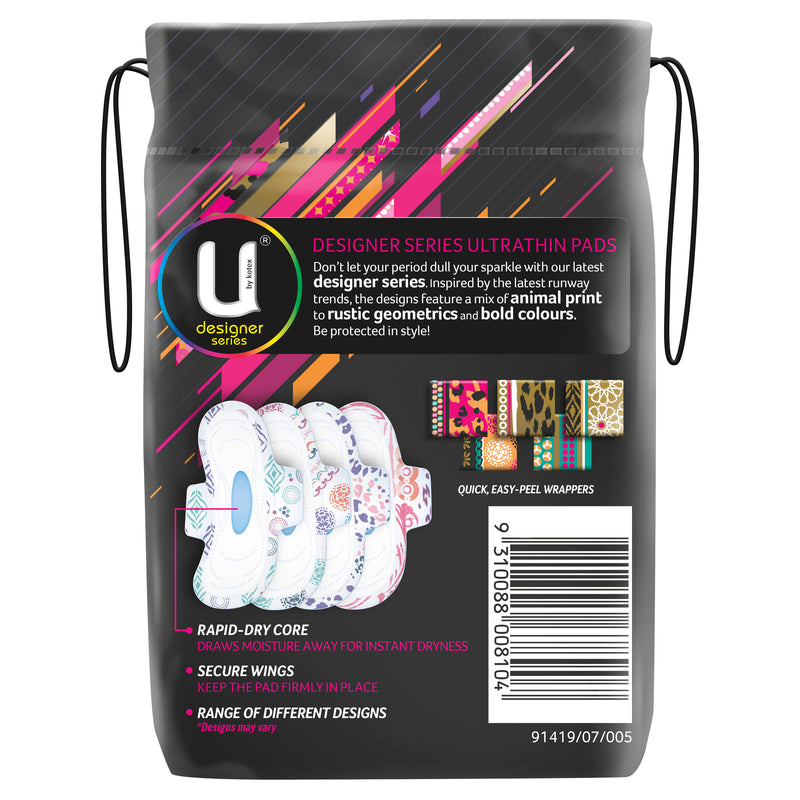 U by Kotex Super Designer Series Ultrathins With Wings 10 Pack