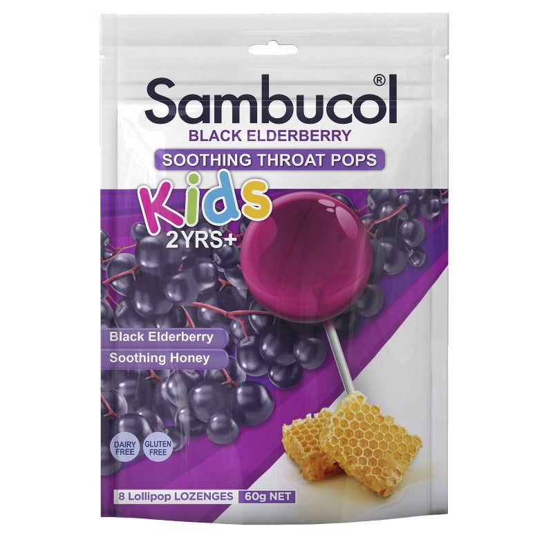 Sambucol Black Elderberry Soothing Throat Pops 8 Pack