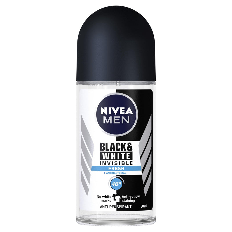 NIVEA Invisible Black and White Fresh Roll-on Deodorant 50ml NZ - Bargain Chemist