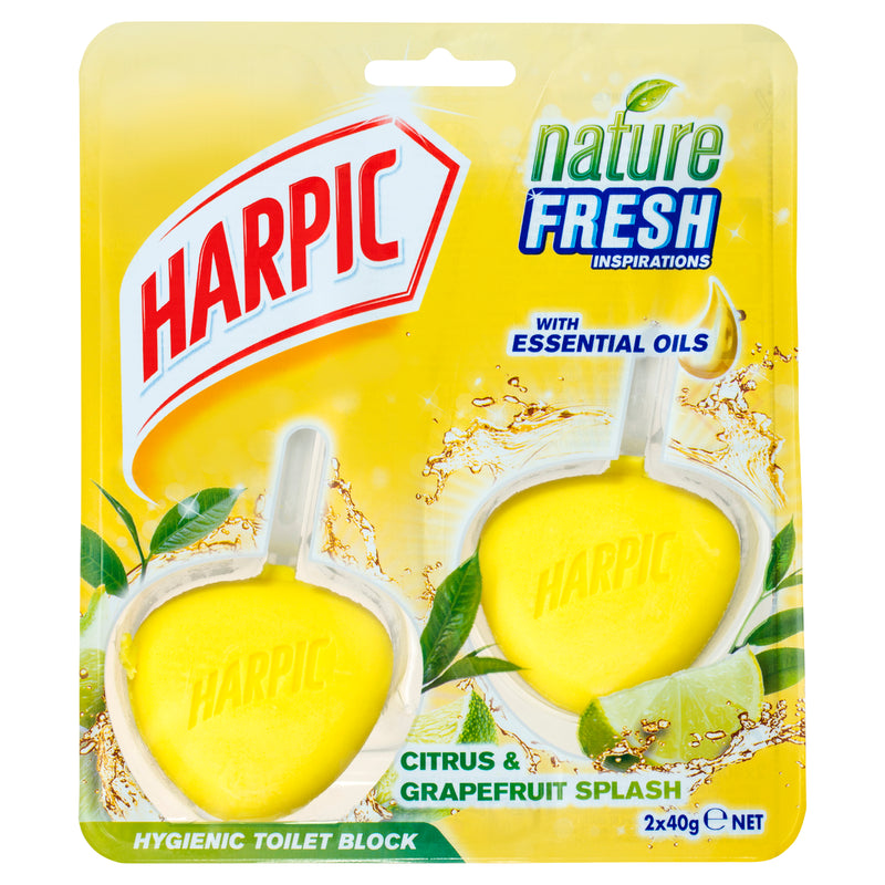 Harpic Hygienic Toilet Block Citrus & Grapefruit Splash 40g