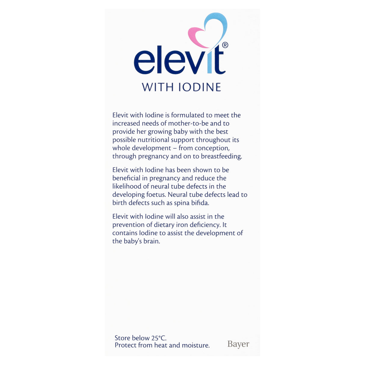 Elevit With Iodine Pregnancy Supplement 100 Tablets
