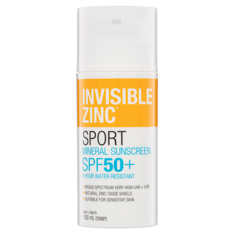 Invisible Zinc Sport Mineral Sunscreen SPF 50+ Cream 100ml