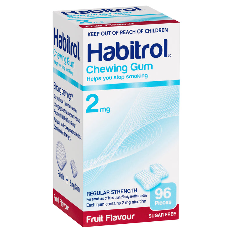 Habitrol Chewing Gum 2mg Regular Strength Fruit 96 Pack
