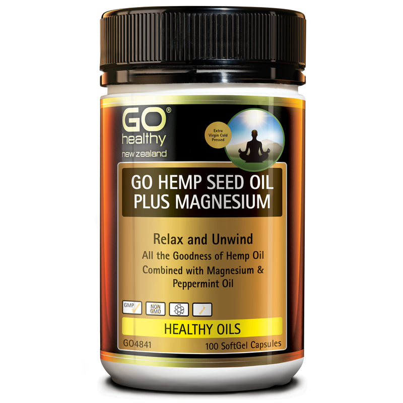 GO Healthy GO Hemp Seed Oil Plus Magnesium 100 Capsules