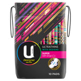 U by Kotex Super Designer Series Ultrathins With Wings 10 Pack