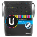 U by Kotex Regular Ultrathins With Wings 14 Pack