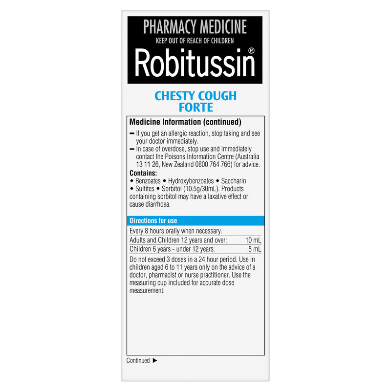Robitussin Chesty Cough Forte Cough Liquid 100ml