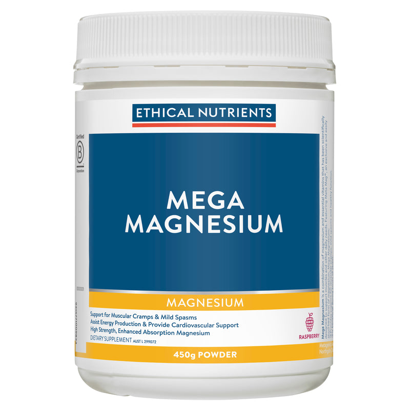 Ethical Nutrients Mega Magnesium Powder - Raspberry Flavour 450g