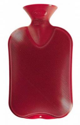 Fashy Hot Water Bottle Double Ribbed Red 2L
