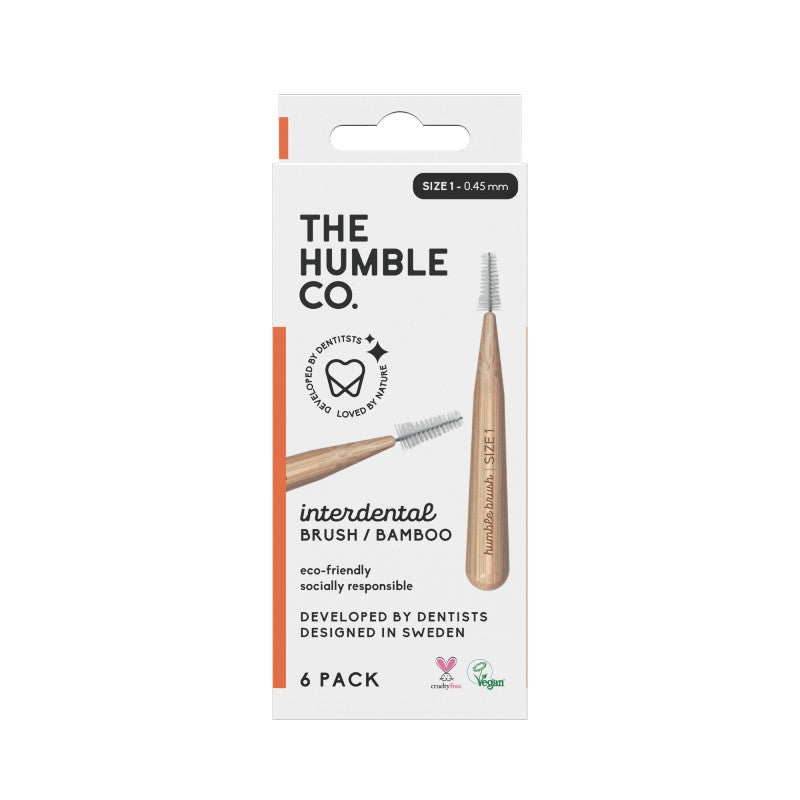 The Humble Co. Interdental Brush - Size 1 - Orange 6 Pack