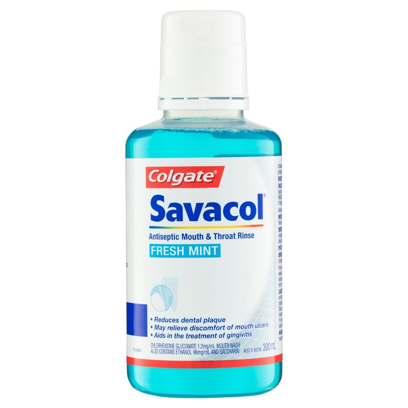 Colgate Savacol Antiseptic Mouth & Throat Rinse Fresh Mint 300ml