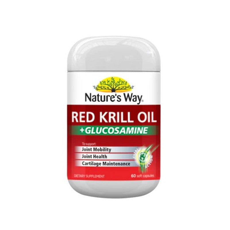 Nature's Way Red Krill Oil + Glucosamine 60 Capsules