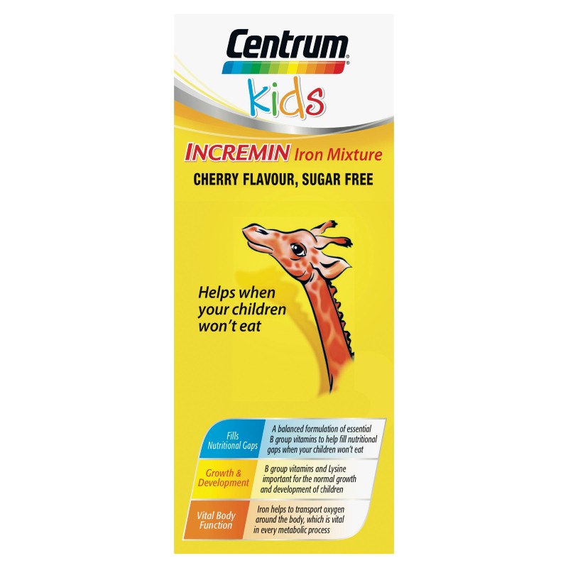 Centrum Kids Incremin Iron Mixture Oral Liquid Cherry 200ml