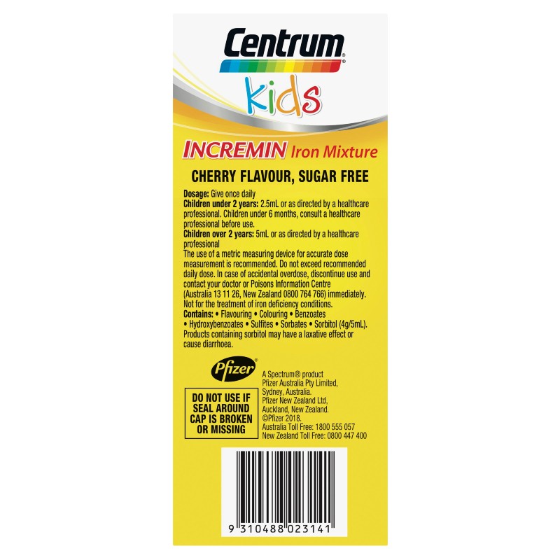 Centrum Kids Incremin Iron Mixture Oral Liquid Cherry 200ml