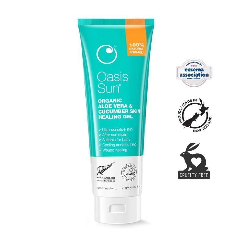 Oasis Beauty Organic Aloe Vera & Cucumber Skin Healing Gel 250ml NZ - Bargain Chemist