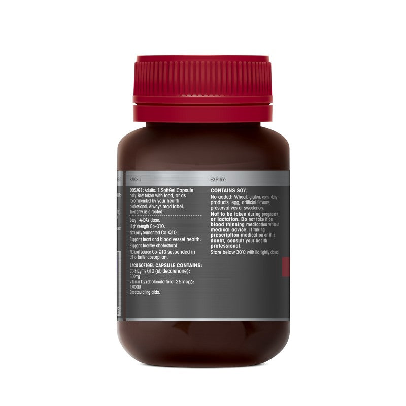 Red Seal High Strength CoQ10 300mg+Vit D 30 Capsules